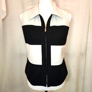 Amanda Smith Petites Vintage 90s, Y2K Two-Tone Sleeveless Top, Size 4P